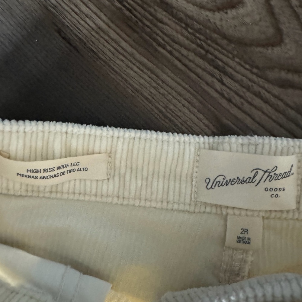 Universal Thread Cream Wide Leg Jeans corduroy - Picture 4 of 4
